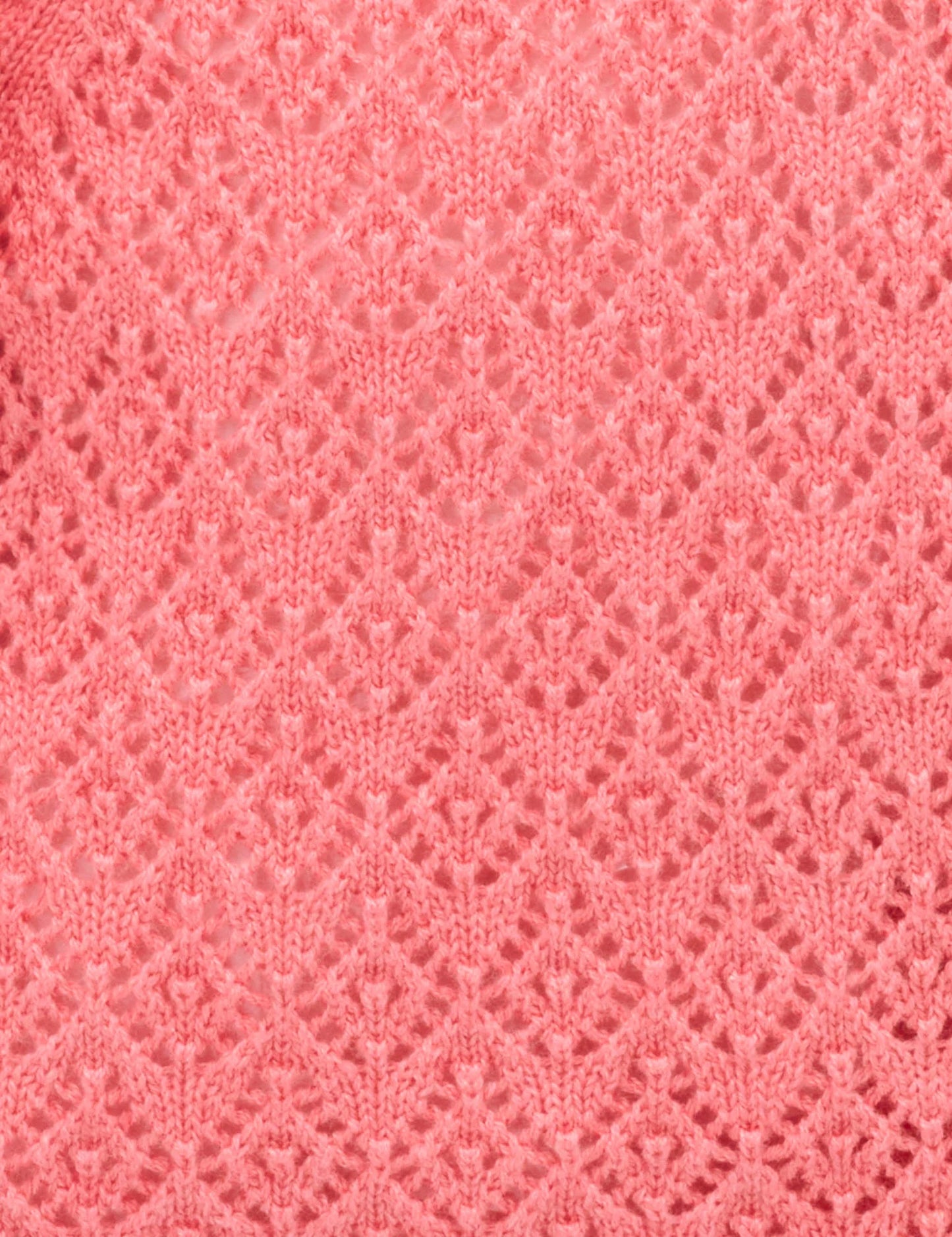 Eyelet Collar Cardigan - Peach Melange