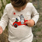 Flying Car Thick Tee - Mushroom Stripe