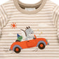 Flying Car Thick Tee - Mushroom Stripe