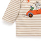 Flying Car Thick Tee - Mushroom Stripe