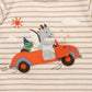Flying Car Thick Tee - Mushroom Stripe
