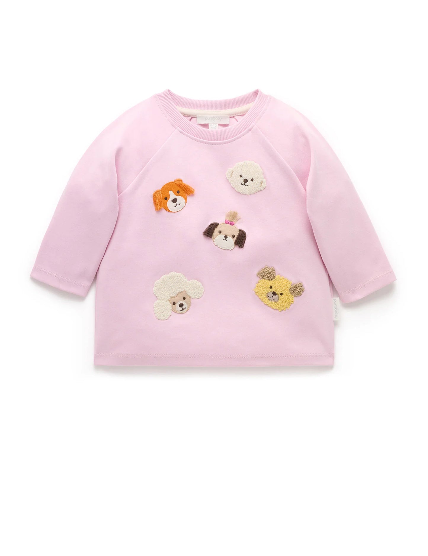 Thick Long Sleeve Puppy Tee - Petunia