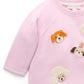 Thick Long Sleeve Puppy Tee - Petunia