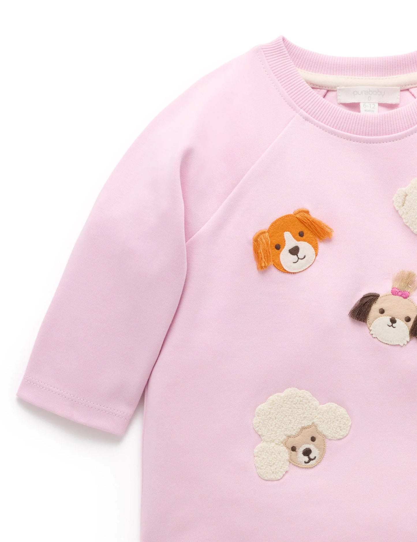 Thick Long Sleeve Puppy Tee - Petunia