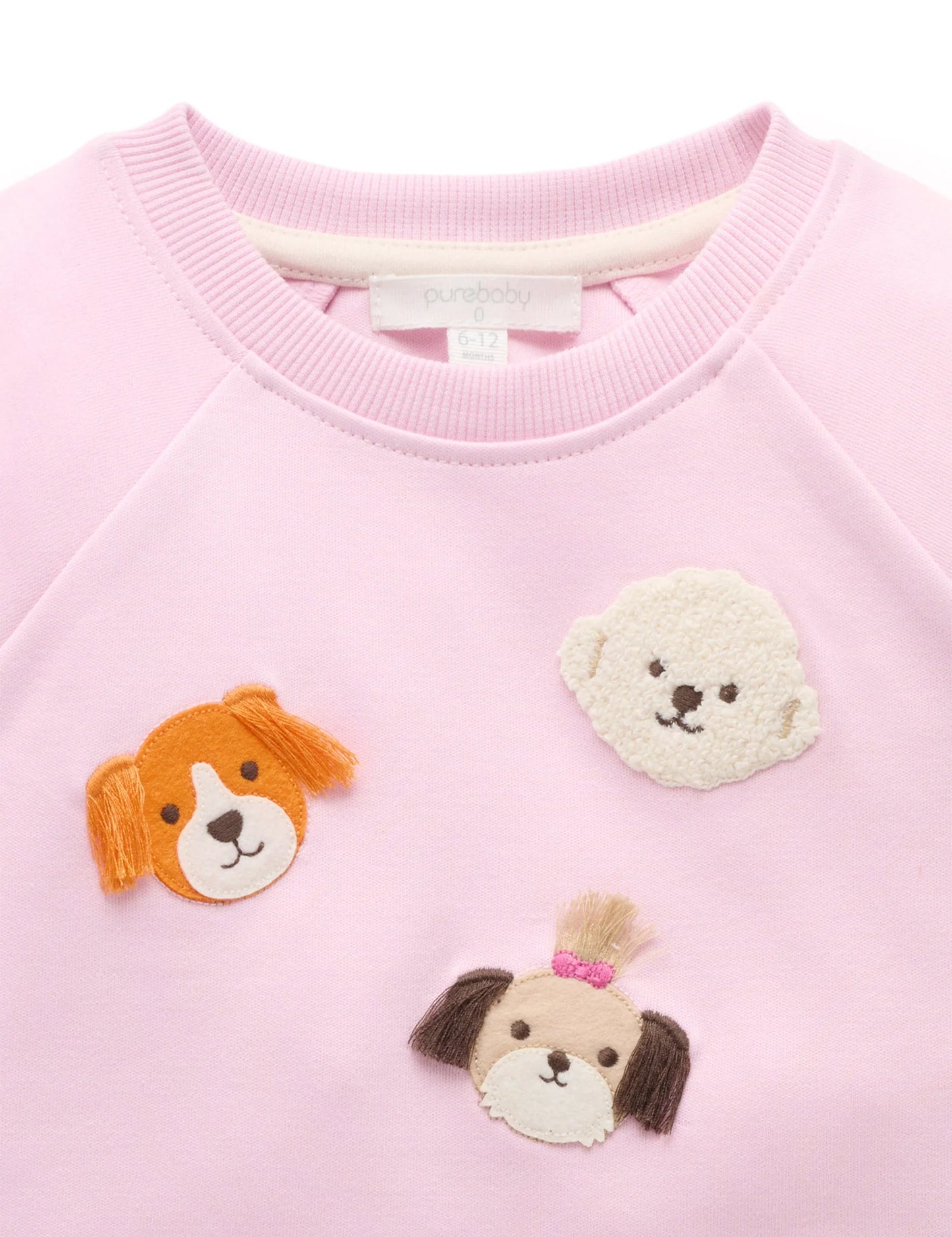 Thick Long Sleeve Puppy Tee - Petunia