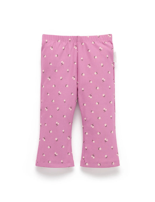 Flared Leggings - Grape Mini Floral