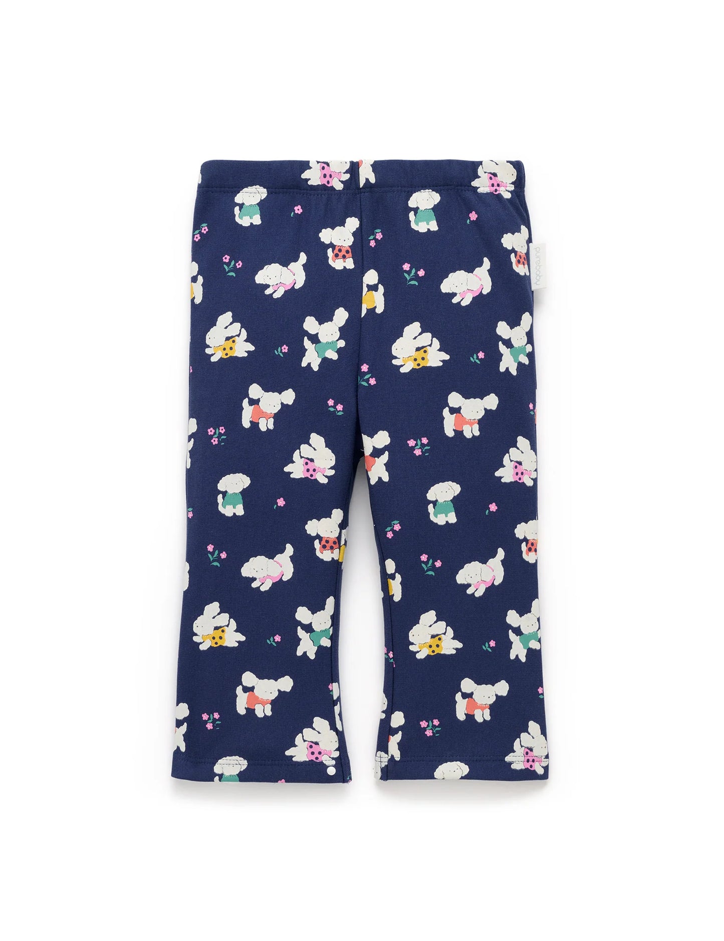 Flared Leggings - Playful Poodle Print