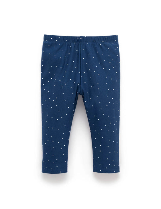 Thick Leggings - French Navy Spot