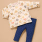 Thick Leggings - French Navy Spot