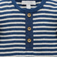Henley Waffle Top - Blueberry Stripe