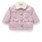 Check Sherpa Jacket - Purple