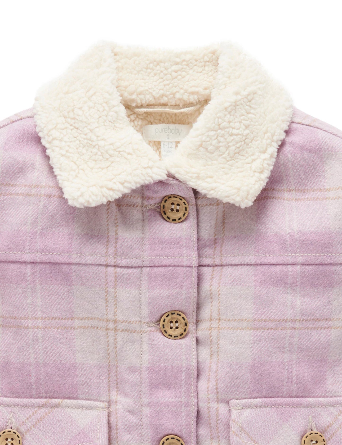Check Sherpa Jacket - Purple