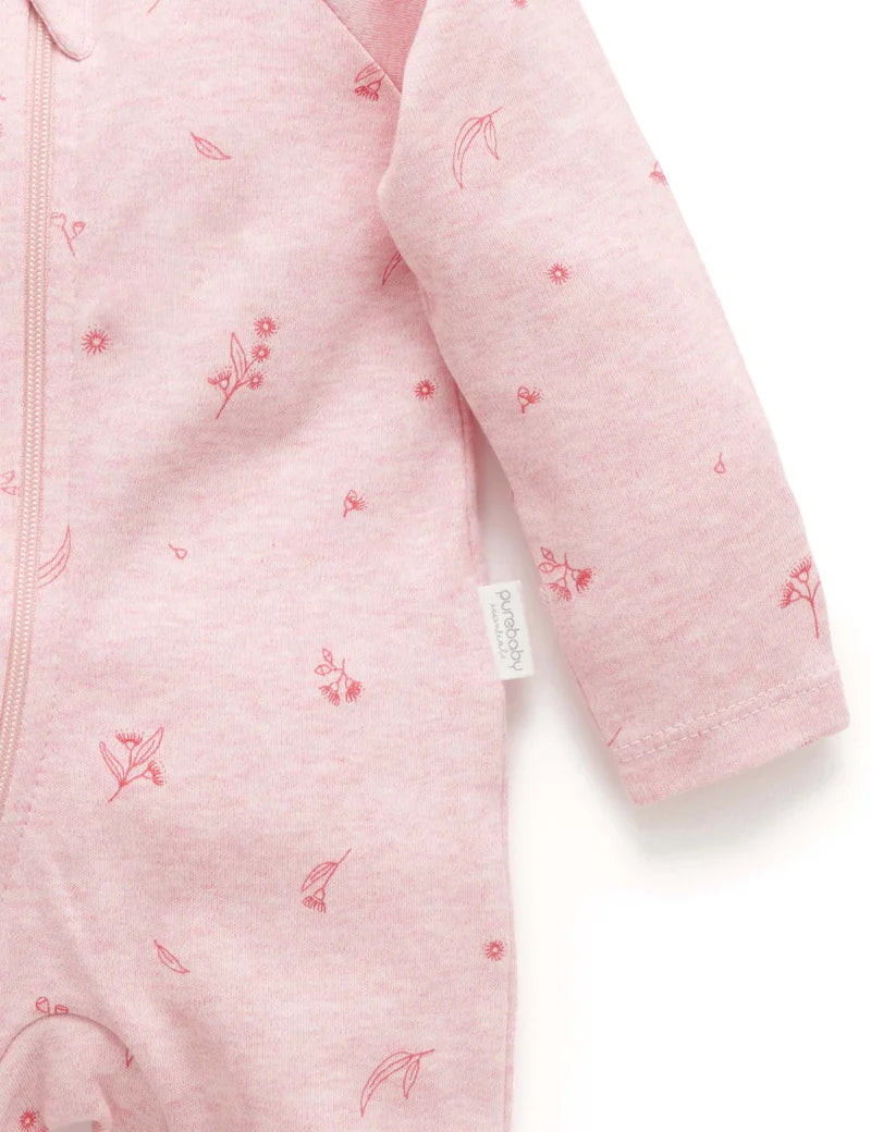 Peony Blossom Zip Growsuit - Pink