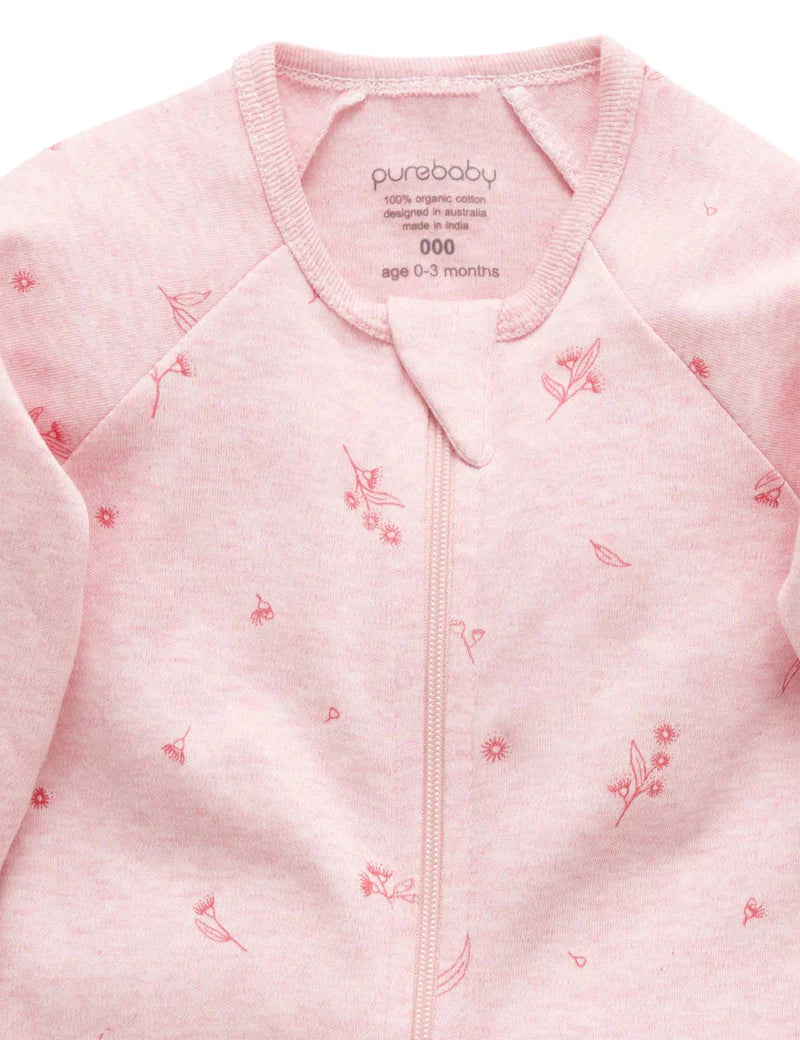 Peony Blossom Zip Growsuit - Pink