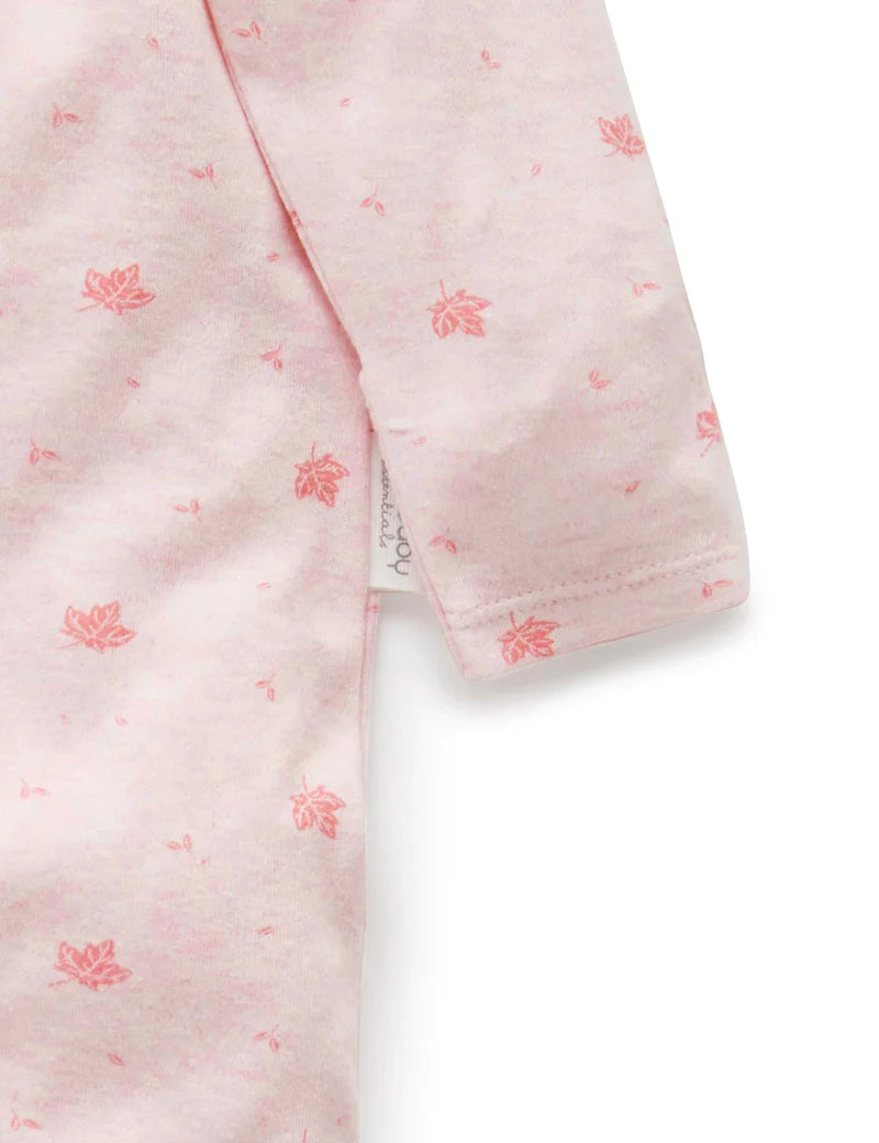 Leaf Zip Growsuit - Pale Pink