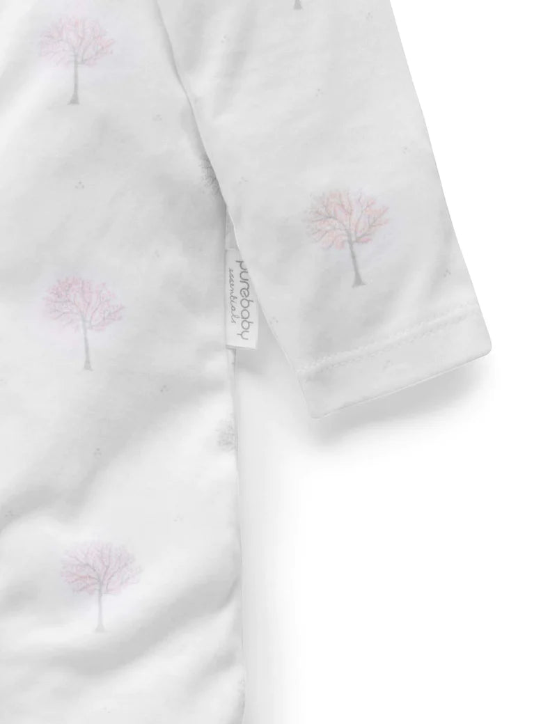 Tree Zip Growsuit - Pale Pink