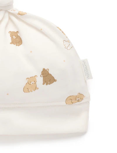 Purebaby Essential Knot Hat - Little Bear