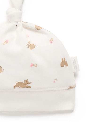 Purebaby Essential Knot Hat - Little Bunny