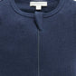 Short Ribbed Zip Growsuit - Navy Melange