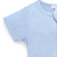 Short Ribbed Zip Growsuit - Pale Blue Melange