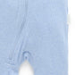Short Ribbed Zip Growsuit - Pale Blue Melange