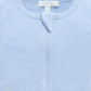 Short Ribbed Zip Growsuit - Pale Blue Melange