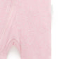 Short Ribbed Zip Growsuit - Pale Pink Melange