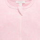 Short Ribbed Zip Growsuit - Pale Pink Melange