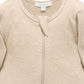 Ribbed Zip Growsuit - Biscuit Melange