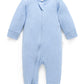 Ribbed Zip Growsuit - Pale Blue Melange