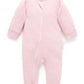 Ribbed Zip Growsuit - Pale Pink Melange