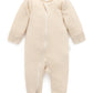 Ribbed Zip Growsuit - Wheat Melange