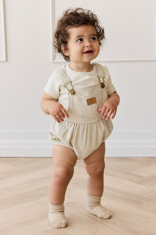 Pax Playsuit - Sandy Brown/Cloud Stripe