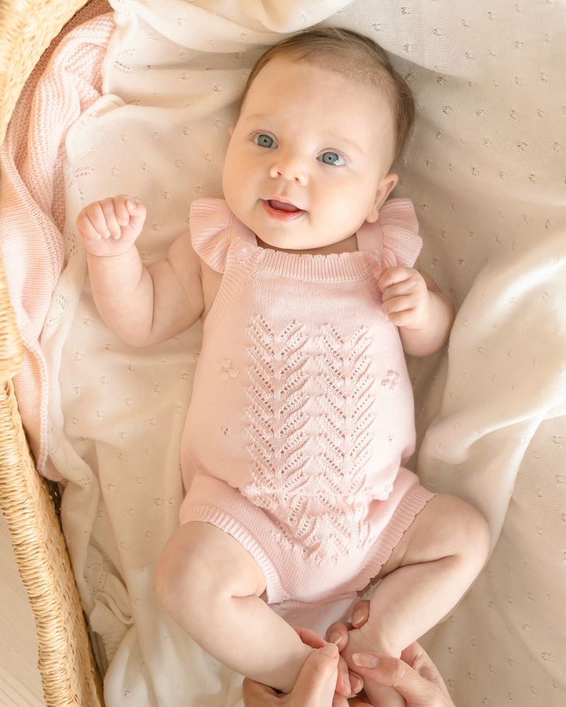 Chelsea Bobble Knit Bodysuit - Pale Pink
