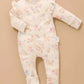 Zip Growsuit - Garden Kitten Print