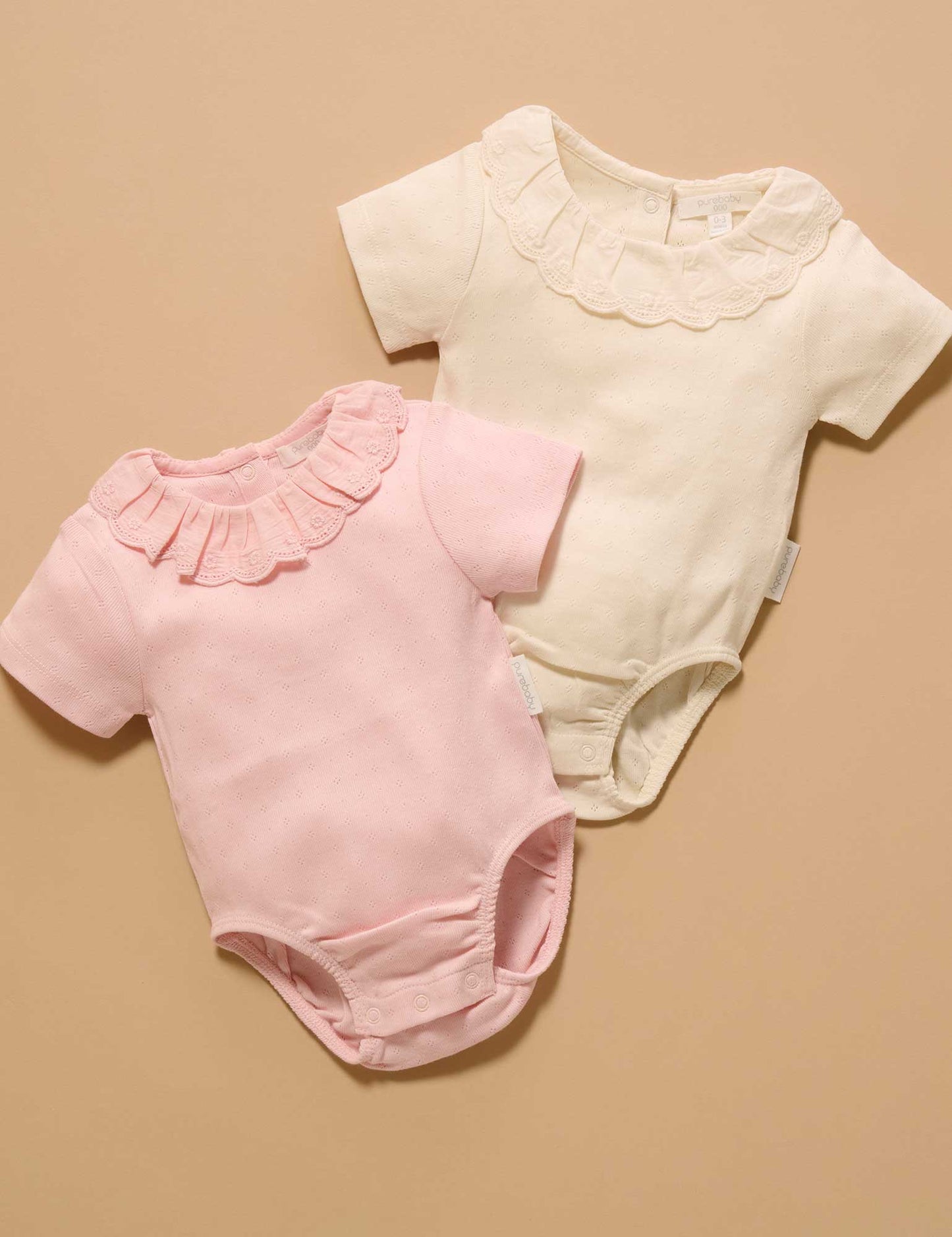 Pointelle Ruffle Bodysuit - Guava