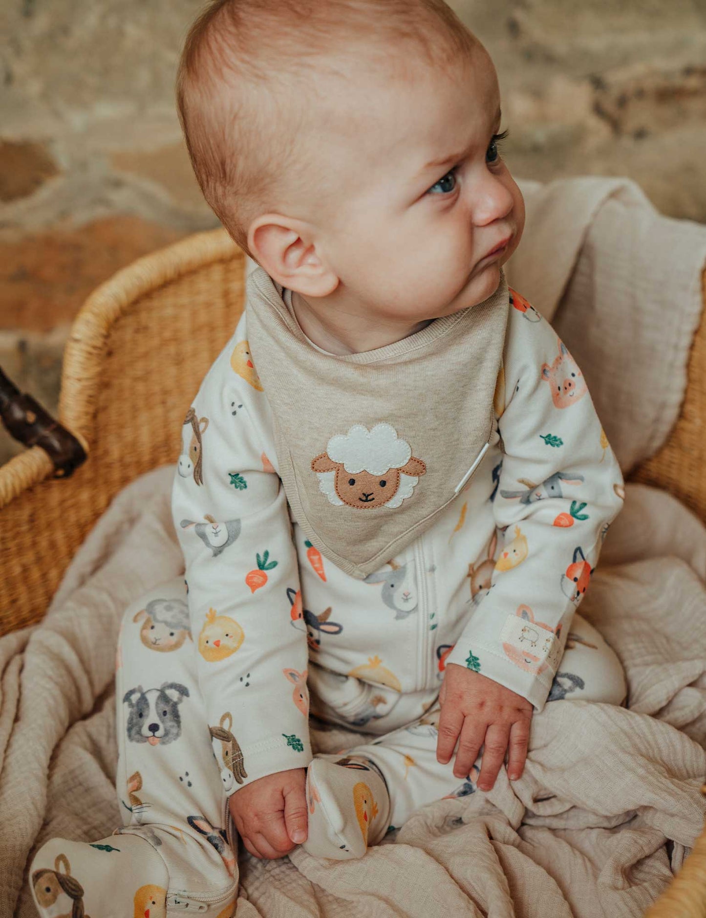 Bandana Bib - Almond Melange
