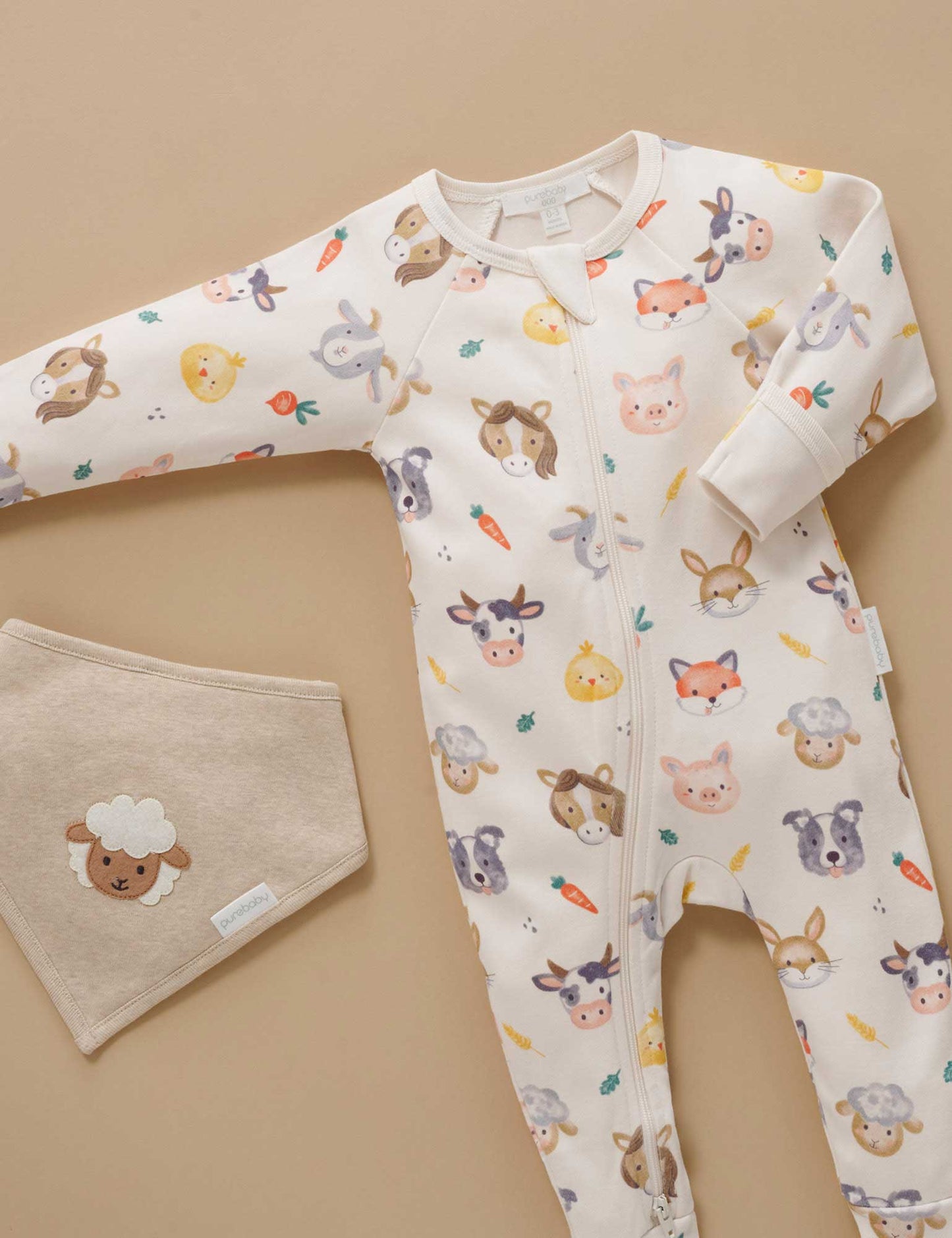 Bandana Bib - Almond Melange