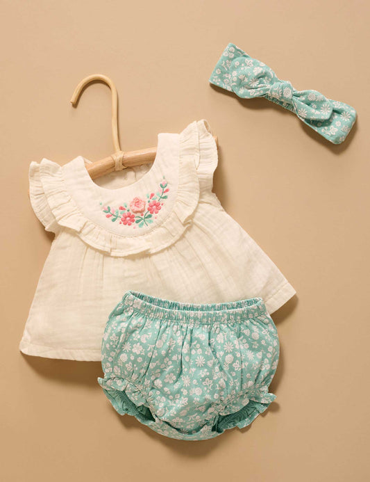 Embroidered 2Pc Set - Silhouette Print