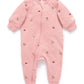 Embroidered Fleece Growsuit - Blush Forest