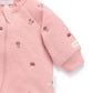 Embroidered Fleece Growsuit - Blush Forest