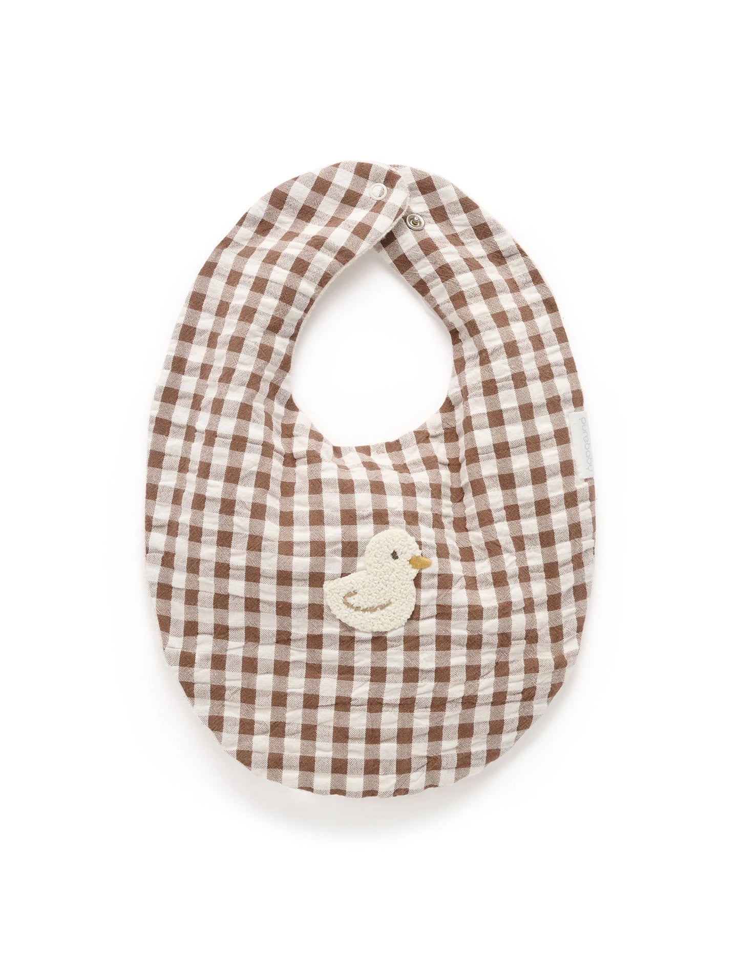 Gingham Bib - Milk Chocolate Gingham