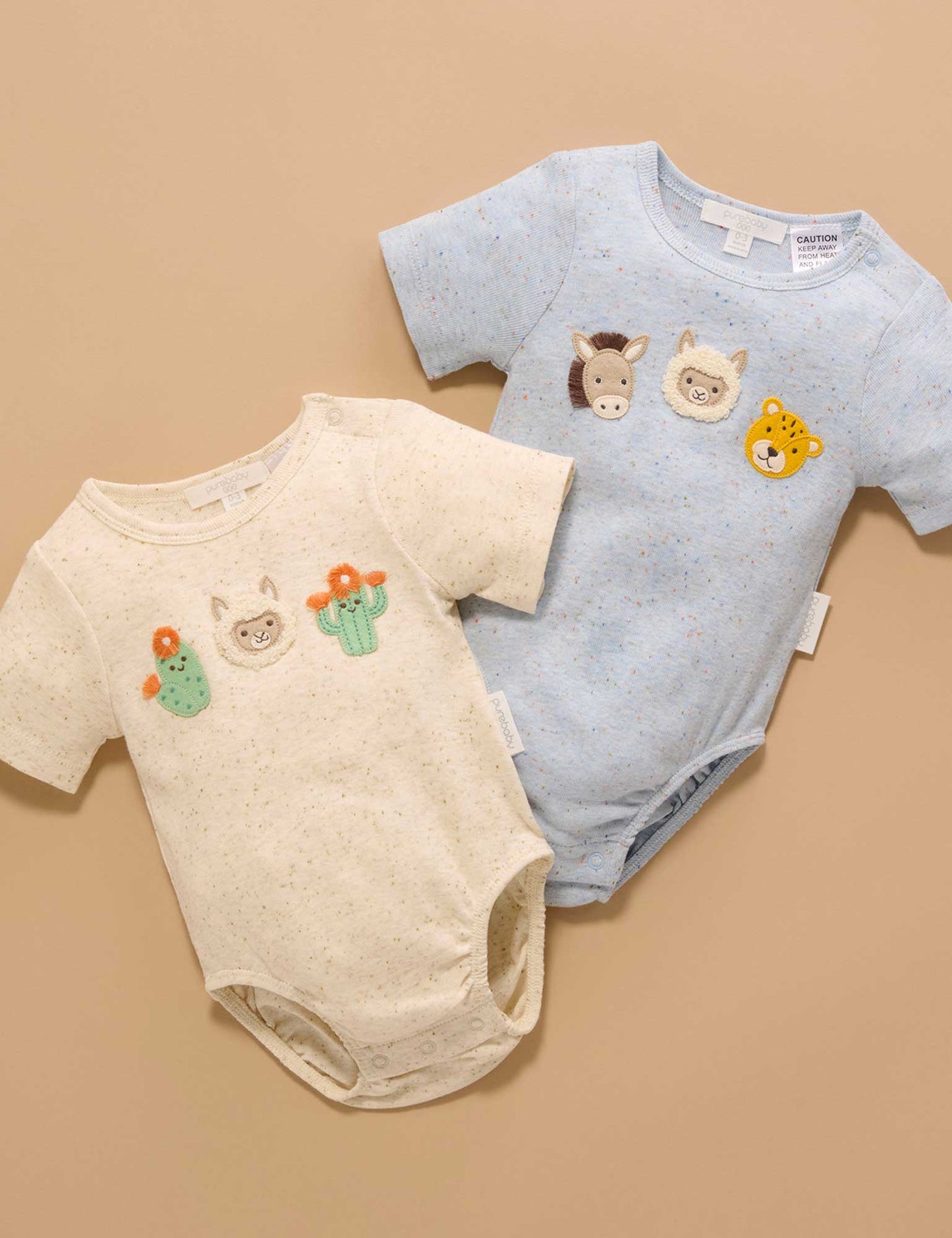 Appliqued Bodysuit - Wheat Neppy