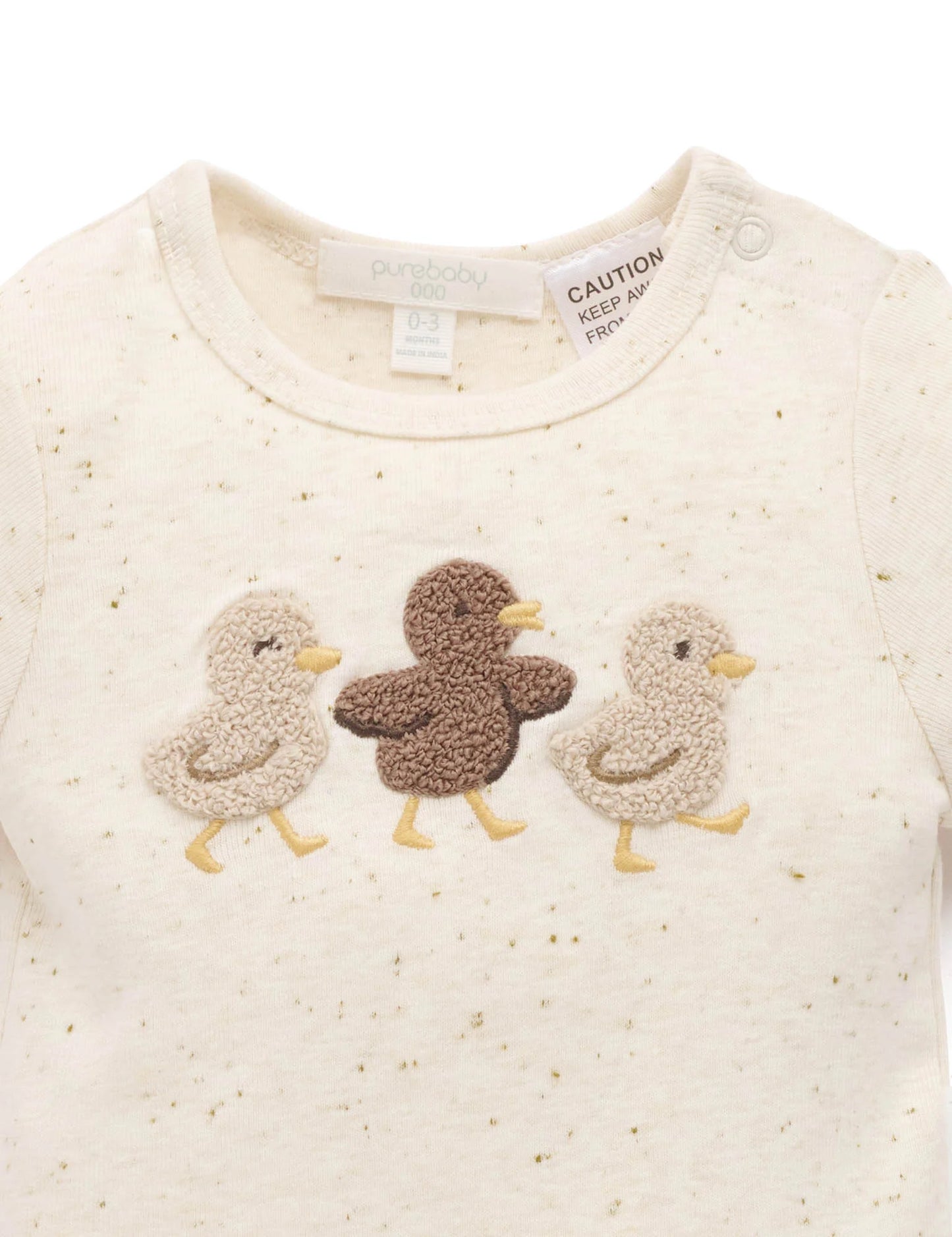 Duck Applique Bodysuit - Wheat Neppy