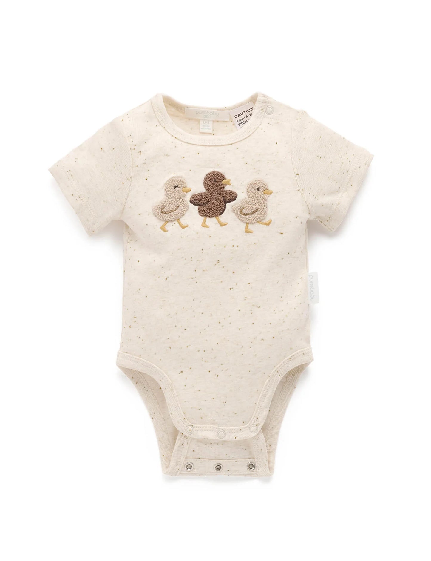 Duck Applique Bodysuit - Wheat Neppy