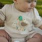Ducky Short Growsuit - Oatmeal Stripe