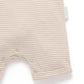 Ducky Short Growsuit - Oatmeal Stripe