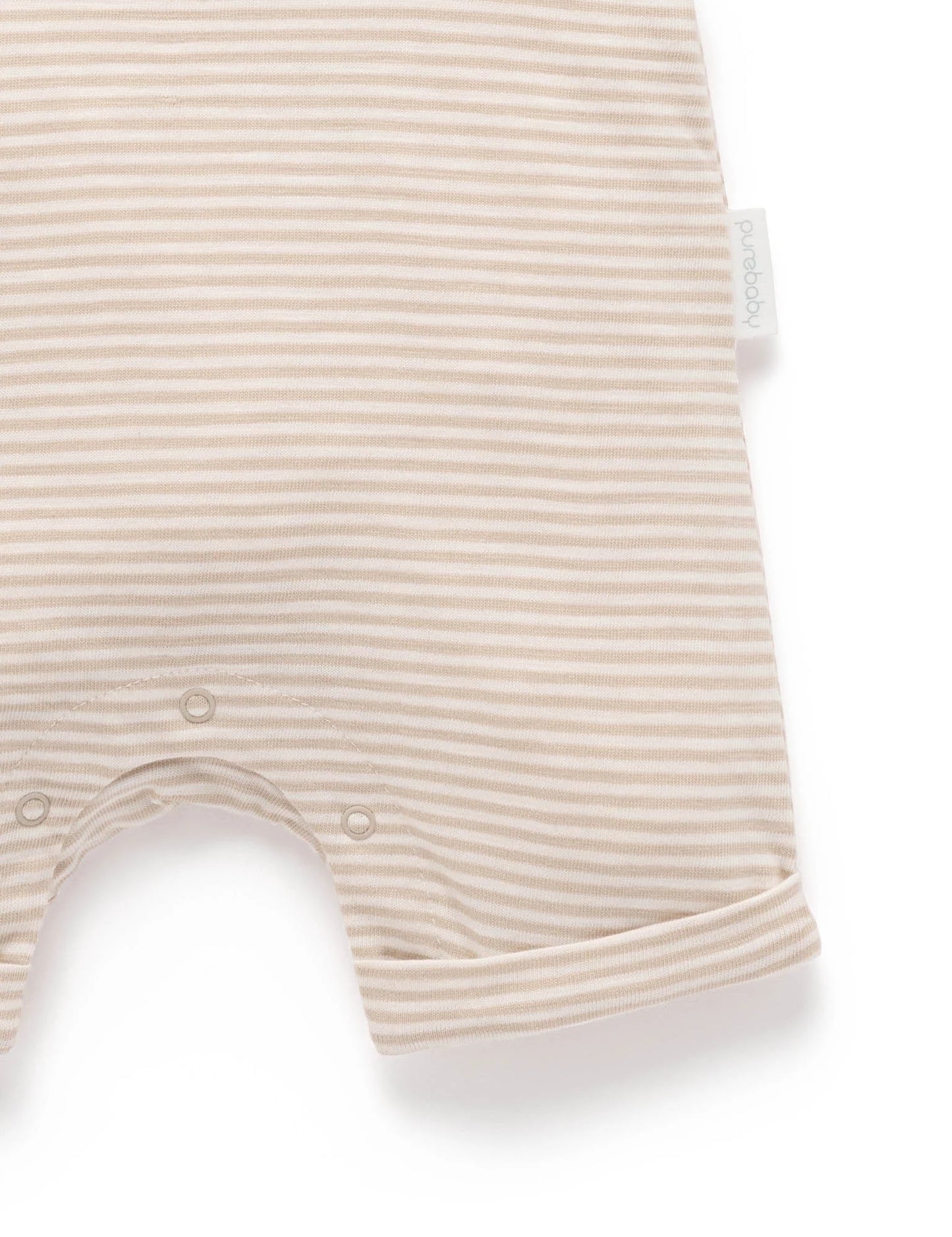 Ducky Short Growsuit - Oatmeal Stripe