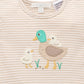 Ducky Short Growsuit - Oatmeal Stripe