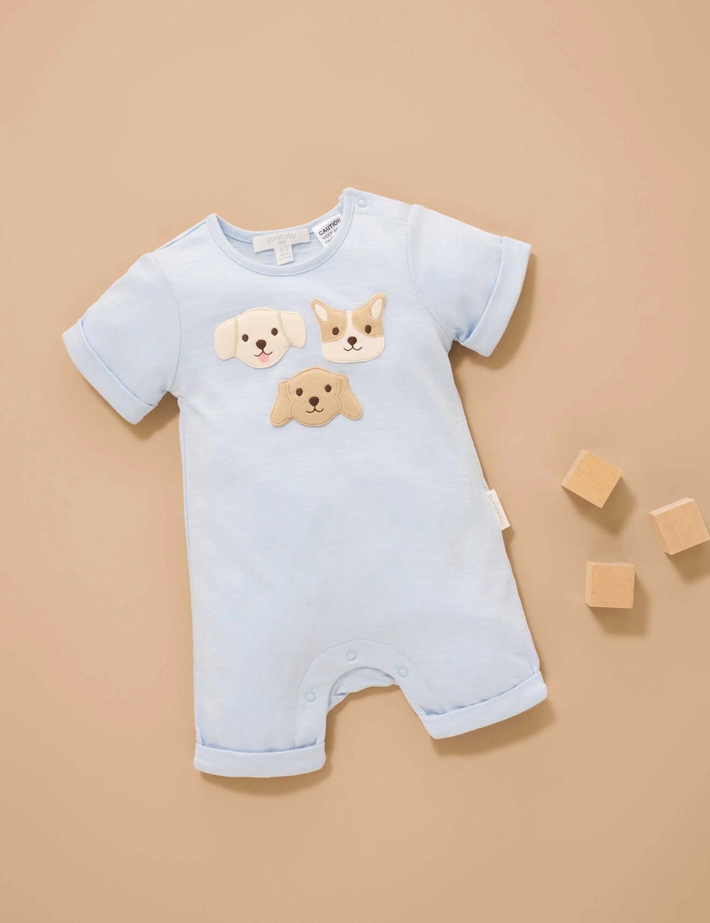 Puppy Short Growsuit - Sky